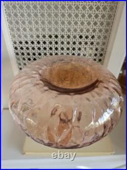 Vintage Pink Empoli Optic Decanter With Stopper 13 Tall