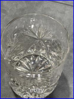 Vintage Pinwheel Star of David Cut Glass Crystal Decanter And Glasses Set Of 5