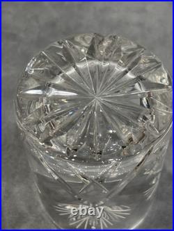 Vintage Pinwheel Star of David Cut Glass Crystal Decanter And Glasses Set Of 5