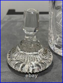 Vintage Pinwheel Star of David Cut Glass Crystal Decanter And Glasses Set Of 5
