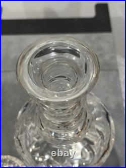 Vintage Pinwheel Star of David Cut Glass Crystal Decanter And Glasses Set Of 5