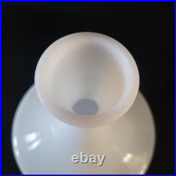 Vintage Portuguese White Opaline Glass Decanter With Solid Top By Block