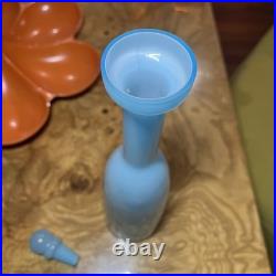 Vintage Powder Blue Holmegaard CARNABY ART GLASS Decanter Bottle Stopper Cased