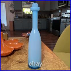 Vintage Powder Blue Holmegaard CARNABY ART GLASS Decanter Bottle Stopper Cased