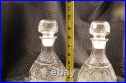 Vintage Princess House, 2 Crystal Glass Wine Decanter, Crown Grapes Etched Vintage Princess House, 2 Crystal Glass Wine Decanter, Crown Grapes Etched