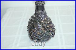 Vintage Purple Imperial Grape Carnival Glass Wine Decanter with Stopper Beautiful