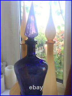 Vintage Purple MCM Italian Empoli Genie Bottle Decanter Glass