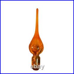 Vintage Rainbow Glass Art Decanter Orange 1960s Hand Blown Colorful Studio Glass