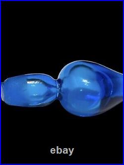 Vintage Rainbow Glass Empoli Blenko Blue Decanter Stopper Stopper Only 8