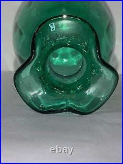 Vintage Rainbow Glass Green Small Apothecary Decanter Bottle EC