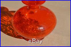 Vintage Rainbow Glass Sprinkling Red Amberina Crackle and Flame Stopper Decanter