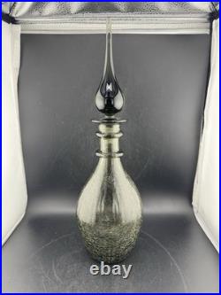 Vintage Rainbow Glass Very Rare Smoke Decanter Genie Bottle Applied Twirl Read