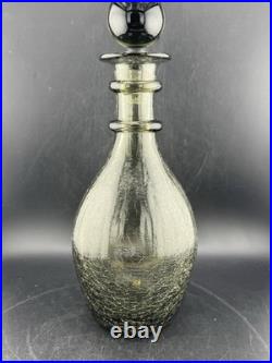 Vintage Rainbow Glass Very Rare Smoke Decanter Genie Bottle Applied Twirl Read