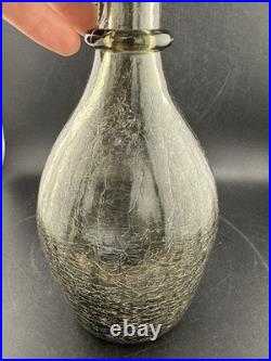 Vintage Rainbow Glass Very Rare Smoke Decanter Genie Bottle Applied Twirl Read