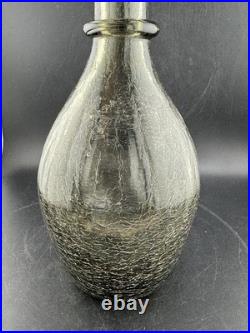 Vintage Rainbow Glass Very Rare Smoke Decanter Genie Bottle Applied Twirl Read