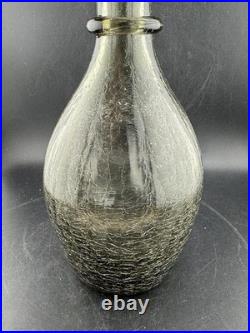 Vintage Rainbow Glass Very Rare Smoke Decanter Genie Bottle Applied Twirl Read