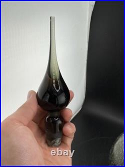 Vintage Rainbow Glass Very Rare Smoke Decanter Genie Bottle Applied Twirl Read