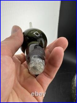 Vintage Rainbow Glass Very Rare Smoke Decanter Genie Bottle Applied Twirl Read