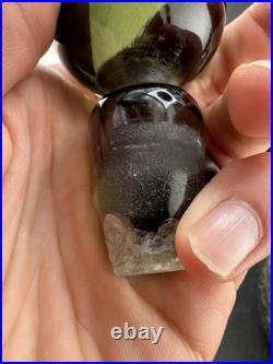 Vintage Rainbow Glass Very Rare Smoke Decanter Genie Bottle Applied Twirl Read