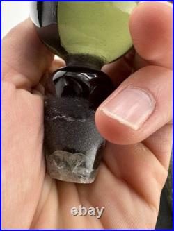 Vintage Rainbow Glass Very Rare Smoke Decanter Genie Bottle Applied Twirl Read