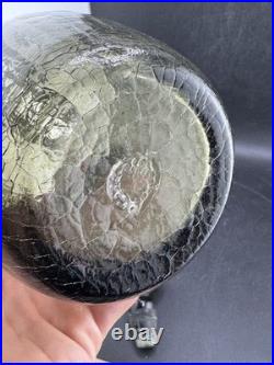 Vintage Rainbow Glass Very Rare Smoke Decanter Genie Bottle Applied Twirl Read