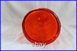 Vintage Rainbow ribbed Glass Mid-Century 1960s Tangerine Decanter