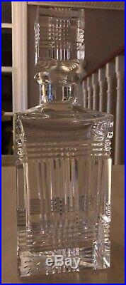 Vintage Ralph Lauren Crystal Glen Plaid Decanter & 4 Highball Glass Set