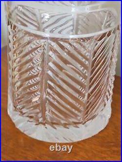 Vintage Ralph Lauren Herringbone Crystal Carafe And Tumbler Set Signed