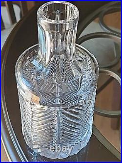 Vintage Ralph Lauren Herringbone Crystal Carafe And Tumbler Set Signed