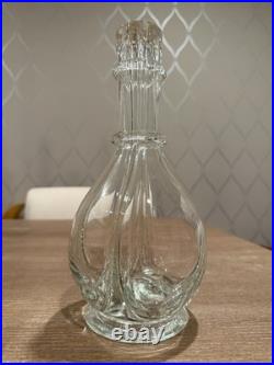 Vintage Rare 4 Chamber Decanter France 13 Inch Made In France Blown Glass
