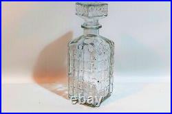 Vintage Rare Collectible Whisky Glass Crystal Kitchen Barware Decanter 24cm