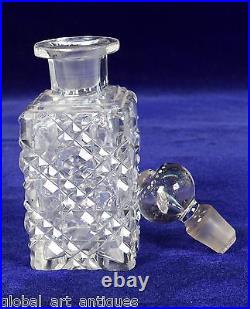 Vintage Rare Cut Glass Collectible Big Perfume Decanter With Stopper. G14-103