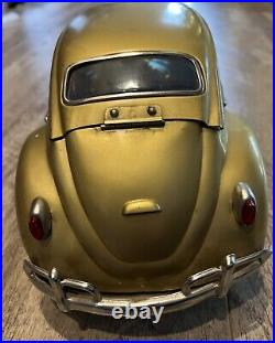 Vintage Rare Gold VW Volkswagen Beetle Bug Music Box Scotch, Whiskey Decanter