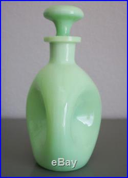 Vintage Rare Jadeite Green Milk Glass Skokie Pinch Decanter Mckee Glass Co