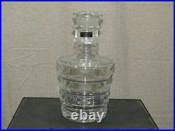 Vintage Rare Large Ribbed Clear Glass Decanter with Stopper Donghia for Toscany