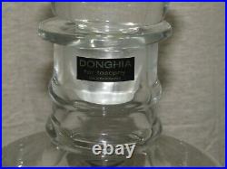 Vintage Rare Large Ribbed Clear Glass Decanter with Stopper Donghia for Toscany