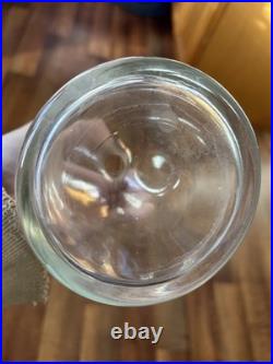 Vintage Rare U. S Olympic Skiing Etched Glass Decanter 7 1/2