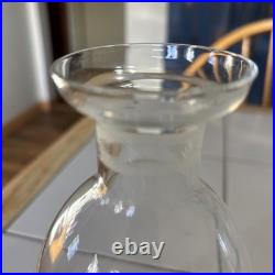 Vintage Rare U. S Olympic Skiing Etched Glass Decanter 7 1/2