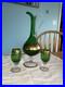 Vintage-Rare-emerald-green-And-Gold-glass-decanter-Set-01-vvb