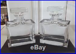 Vintage Rectangular Shape Crystal Glass Liquor Decanter set of two