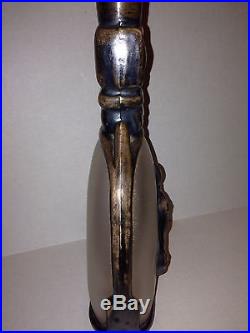 Vintage Rockwell Sterling Silver Glass Decanter Bottle Western Horse Spur Buckle