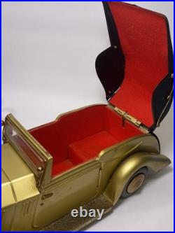 Vintage Rolls Royce Convertible Barware Set Music Box and Decanter 4 Glasses