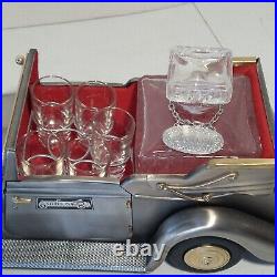 Vintage Rolls Royce Silver Cloud Decanter And Shot Glasses With Music Box