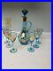 Vintage-Romanian-Blown-Glass-Decanter-With6-Glasses-Aqua-Gold-01-tyl