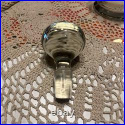 Vintage Romanian Bohemian Hand-Painted Butterfly & Pansy Glass Decanter Set