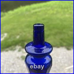 Vintage Rossini Cobalt Blue Empoli Genie Bottle Made In Italy With Sticker