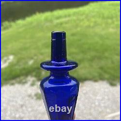 Vintage Rossini Cobalt Blue Empoli Genie Bottle Made In Italy With Sticker