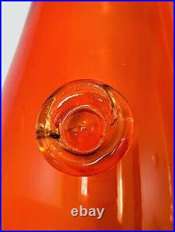 Vintage Rossini EMPOLI Italian Art Glass Wine Carafe Bottle Medallion Amberina