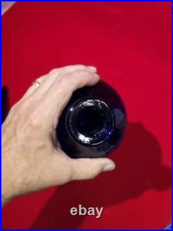 Vintage Rossini Empoli Cobalt Blue Glass Genie Decanter Italy 19.5 withSTOPPER