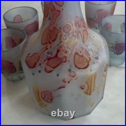 Vintage Rueven nouveau decanter and glass set